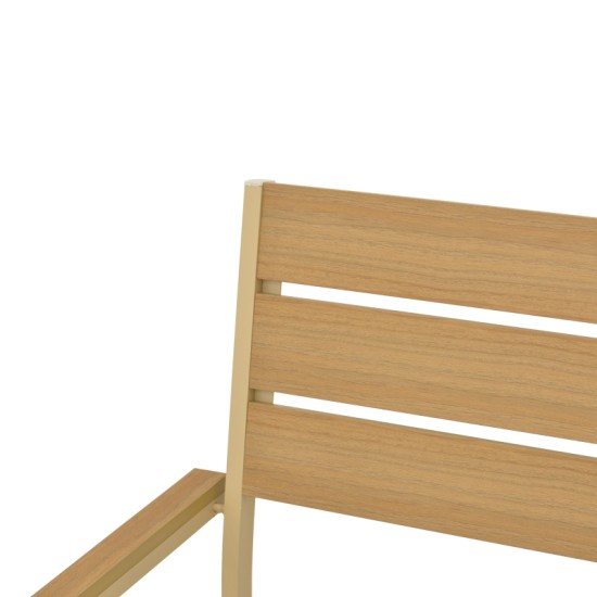 Πολυθρόνα Breze  στοιβαζόμενη plywood σε φυσική-αλουμίνιο σε cappuccino απόχρωση 57.5x60x88εκ