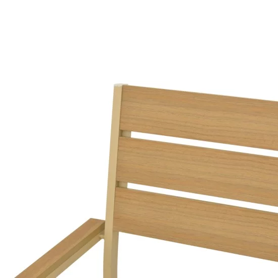 Πολυθρόνα Breze  στοιβαζόμενη plywood σε φυσική-αλουμίνιο σε cappuccino απόχρωση 57.5x60x88εκ
