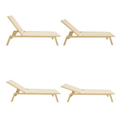 Ξαπλώστρα Boka  αλουμίνιο cappuccino- textilene σε μπεζ απόχρωση 60x192x31εκ