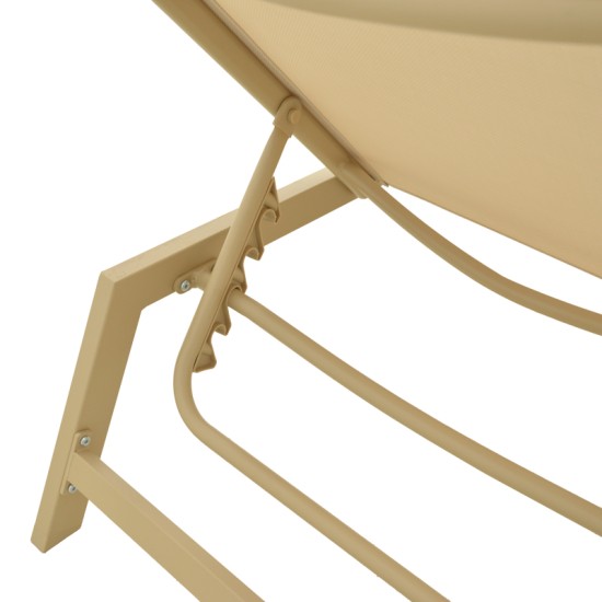 Ξαπλώστρα Boka  αλουμίνιο cappuccino- textilene σε μπεζ απόχρωση 60x192x31εκ