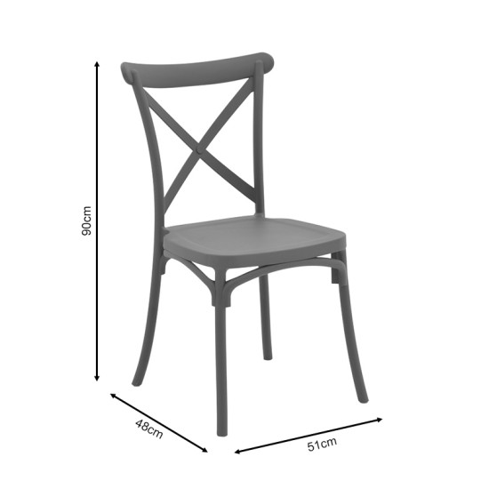 Καρέκλα Crossie  pp μόκα 51x48x90εκ Model: 292-000009