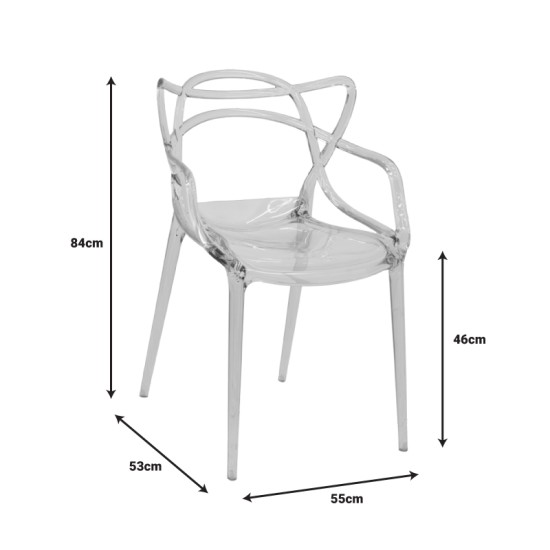 Καρέκλα Ramsei  PC διάφανο 55x53x84εκ Model: 292-000016