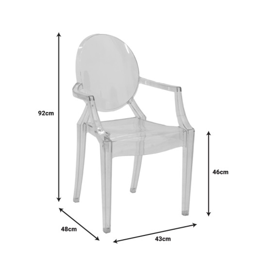 Καρέκλα Narova  PC διάφανο 43x48x92εκ Model: 292-000017