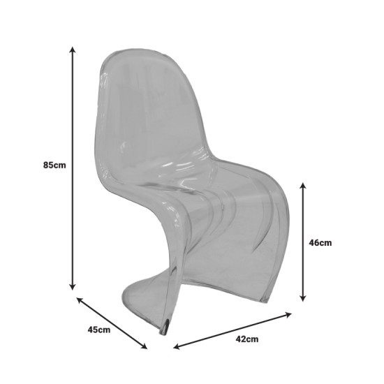 Καρέκλα Xyofa  PC διάφανο 42x45x85εκ Model: 292-000018