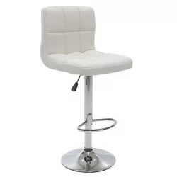 Σκαμπό μπαρ Remina  πτυσσόμενο λευκό pu-βάση χρωμίου 44x44x112εκ