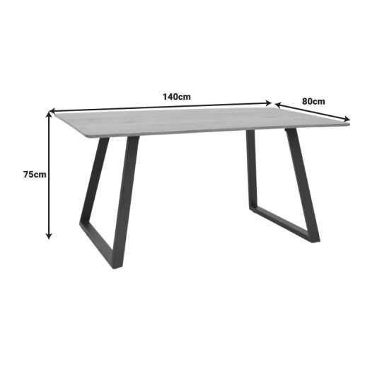 Τραπέζι Winor  φυσικό mdf-πόδι μαύρο μεταλλικό 140x80x75εκ Model: 292-000068