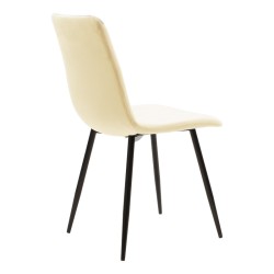 Καρέκλα Noor  μπεζ ύφασμα με πόδι μετάλλου σε μαύρη απόχρωση 44x53x86εκ