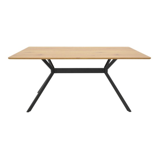 Τραπέζι Nerelis φυσικό mdf και πόδι μαύρο μέταλλο 160x90x75εκ Τραπέζι Nerelis φυσικό mdf και πόδι μαύρο μέταλλο 160x90x75εκ