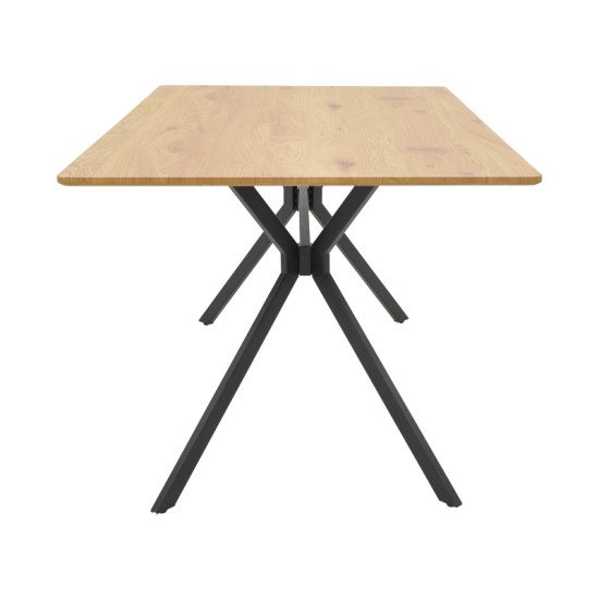 Τραπέζι Nerelis φυσικό mdf και πόδι μαύρο μέταλλο 160x90x75εκ Τραπέζι Nerelis φυσικό mdf και πόδι μαύρο μέταλλο 160x90x75εκ