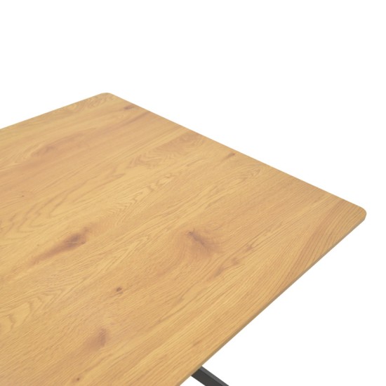 Τραπέζι Nerelis φυσικό mdf και πόδι μαύρο μέταλλο 160x90x75εκ Τραπέζι Nerelis φυσικό mdf και πόδι μαύρο μέταλλο 160x90x75εκ