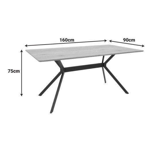 Τραπέζι Nerelis φυσικό mdf και πόδι μαύρο μέταλλο 160x90x75εκ Τραπέζι Nerelis φυσικό mdf και πόδι μαύρο μέταλλο 160x90x75εκ