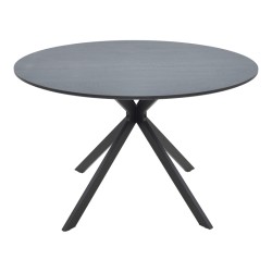 Τραπέζι Xuson  mdf σε ανθρακί απόχρωση με πόδι μαύρο μέταλλο Φ120x75εκ