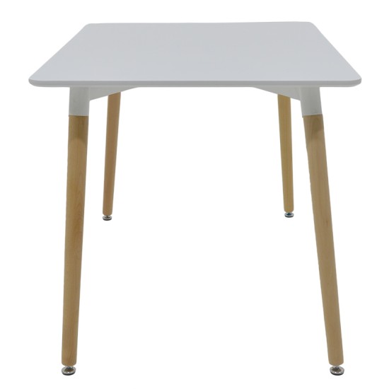 Τραπέζι Natali MDF λευκό-πόδια φυσικό 120x80x76εκ Τραπέζι Natali MDF λευκό-πόδια φυσικό 120x80x76εκ