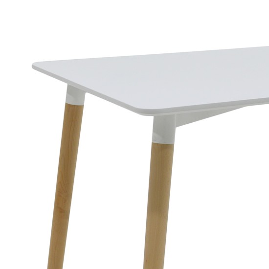 Τραπέζι Natali MDF λευκό-πόδια φυσικό 120x80x76εκ Τραπέζι Natali MDF λευκό-πόδια φυσικό 120x80x76εκ