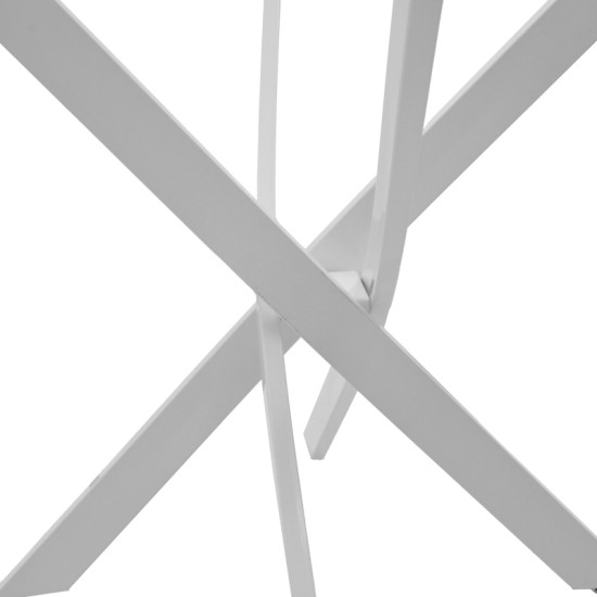 Τραπέζι Antoro  γυαλί και μεταλλικά πόδια σε λευκή απόχρωση Φ100x75εκ