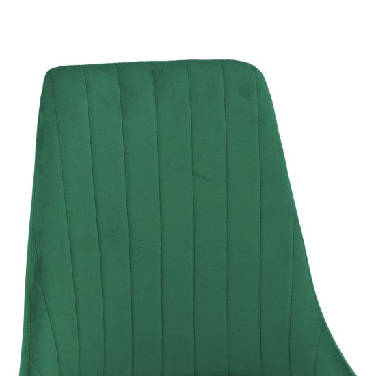 Καρέκλα Azori  κυπαρισσί βελούδο με μεταλλικό πόδι σε φυσική απόχρωση 49x55x85εκ