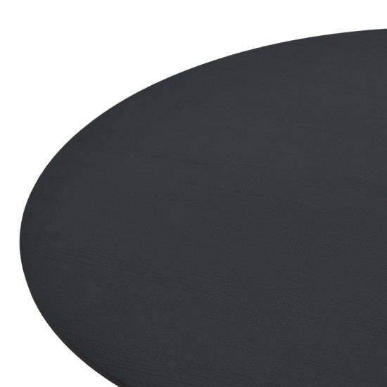 Τραπέζι Xuson  μαύρο mdf-πόδι μαύρο μέταλλο Φ80x75εκ