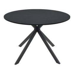 Τραπέζι Xuson  μαύρο mdf με μεταλλικό πόδι Φ120x75εκ