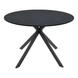 Τραπέζι Xuson  μαύρο mdf με μεταλλικό πόδι Φ120x75εκ