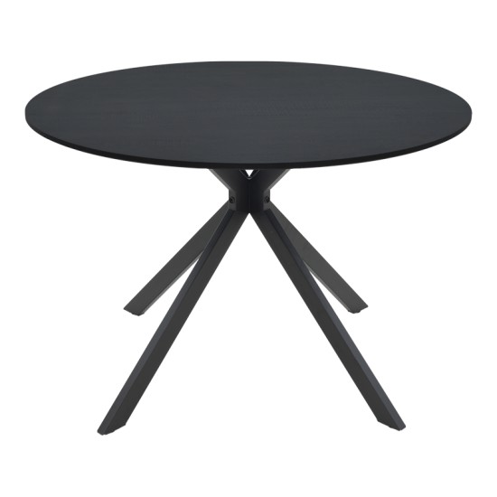 Τραπέζι Xuson  μαύρο mdf με μεταλλικό πόδι Φ120x75εκ