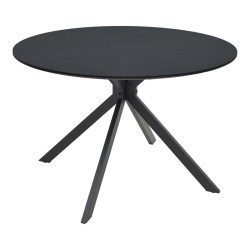 Τραπέζι Xuson  μαύρο mdf με μεταλλικό πόδι Φ120x75εκ