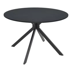 Τραπέζι Xuson  μαύρο mdf με μεταλλικό πόδι Φ120x75εκ