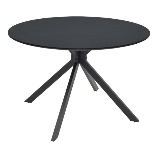 Τραπέζι Xuson  μαύρο mdf με μεταλλικό πόδι Φ120x75εκ