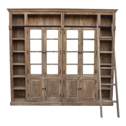 Βιβλιοθήκη Librardy Inart lime wash μασίφ mango ξύλο 247x35x220εκ Model: 293-000002