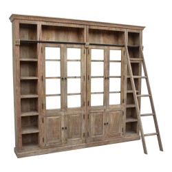 Βιβλιοθήκη Librardy Inart lime wash μασίφ mango ξύλο 247x35x220εκ Model: 293-000002