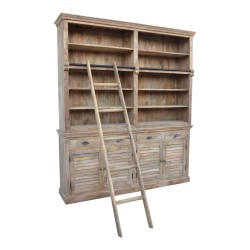 Βιβλιοθήκη Bookie Inart αντικέ λευκό μασίφ mango ξύλο 200x42x230εκ Model: 293-000005