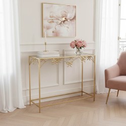 Κονσόλα Frensia Inart μέταλλο σε χρυσή απόχρωση 100x30x80εκ Κονσόλα Frensia Inart μέταλλο σε χρυσή απόχρωση 100x30x80εκ