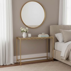 Κονσόλα Benda Inart μέταλλο σε χρυσή απόχρωση 100x30x80εκ Κονσόλα Benda Inart μέταλλο σε χρυσή απόχρωση 100x30x80εκ