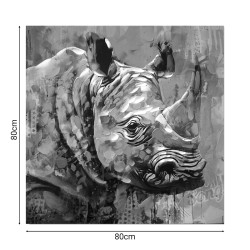 Πίνακας σε καμβά Rhinocery Inart 80x3x80εκ