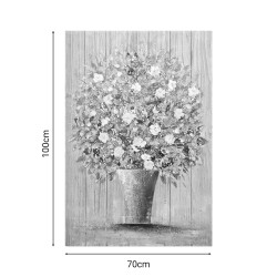 Πίνακας σε καμβά Flowerpot Inart 70x3x100εκ Model: 296-000009