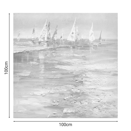 Πίνακας σε καμβά Watery I Inart 100x3x100εκ Model: 296-000017