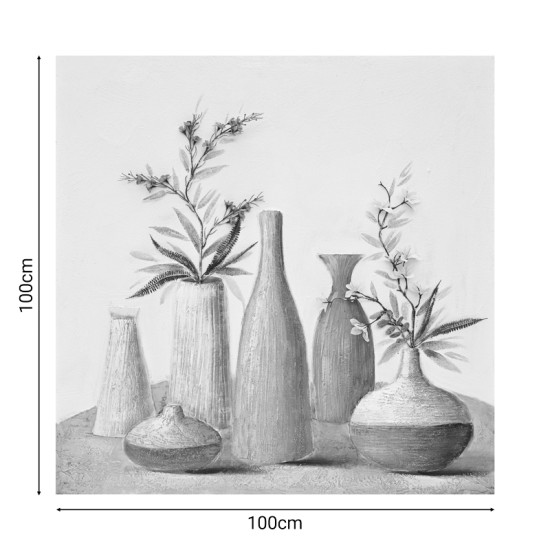 Πίνακας σε καμβά Vase Inart 100x3x100εκ Model: 296-000018