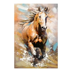 Πίνακας σε καμβά Horse Inart 60x3x90εκ