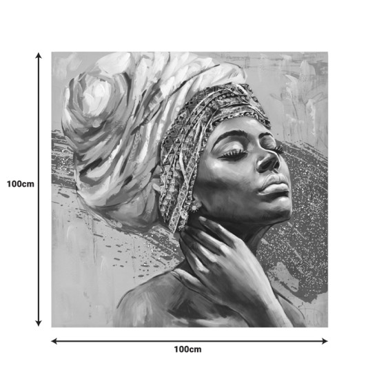 Πίνακας σε καμβά Africana Inart 100x3x100εκ Πίνακας σε καμβά Africana Inart 100x3x100εκ