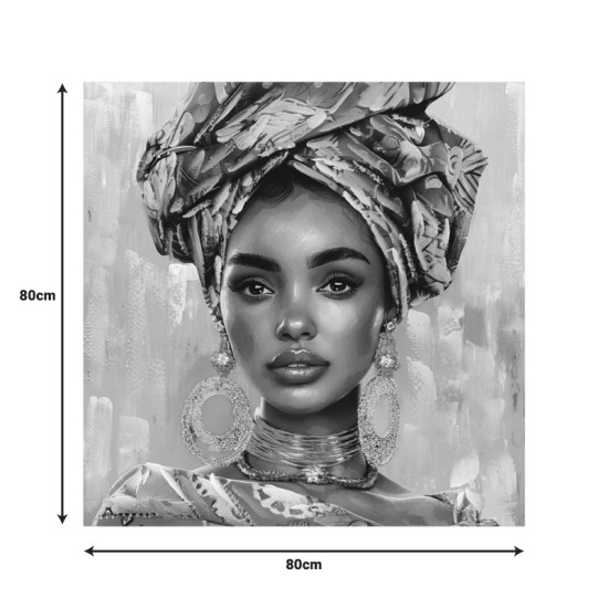 Πίνακας σε καμβά Turban Inart 80x3x80εκ Πίνακας σε καμβά Turban Inart 80x3x80εκ