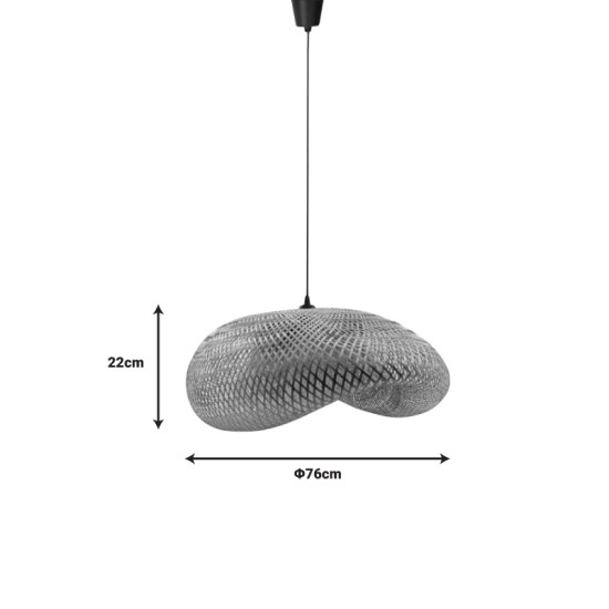 Φωτιστικό οροφής μονόφωτο Bobon Inart Ε27 φυσικό μπαμπού Φ76x174εκ Model: 299-000013