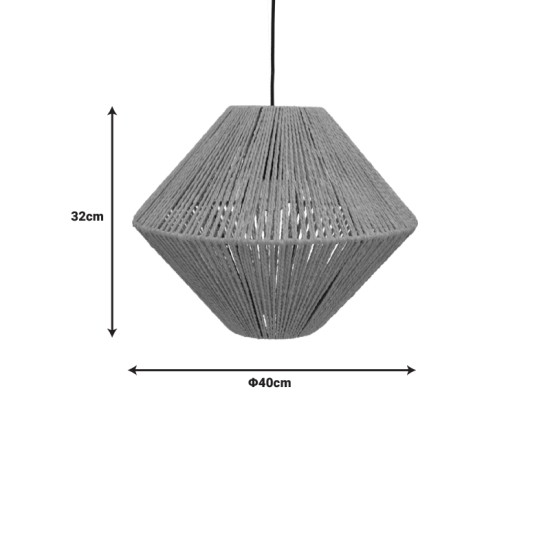 Φωτιστικό οροφής Palmo Inart Ε27 rope σε φυσική απόχρωση Φ40x32εκ