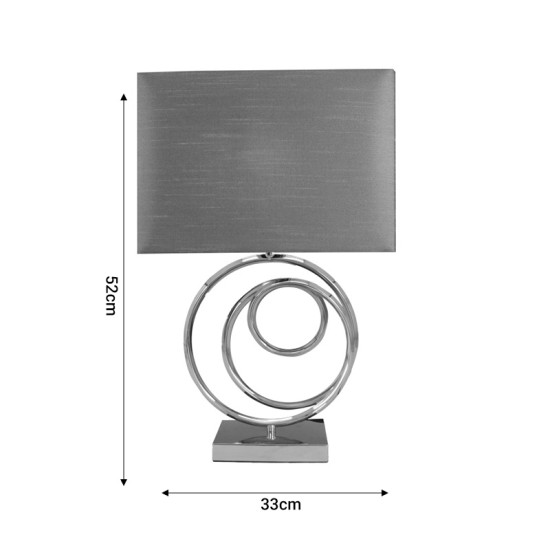 Επιτραπέζιο φωτιστικό Tableder Inart Ε27 ασημί μέταλλο-γκρι ύφασμα 33x17x52εκ Model: 300-000003
