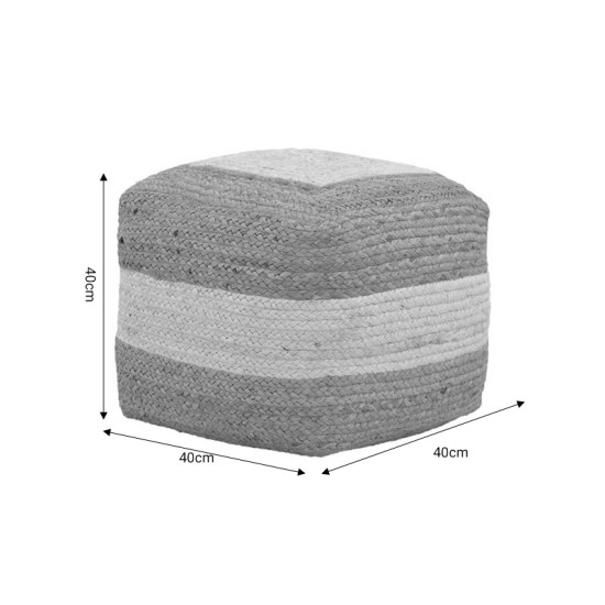Σκαμπό-πουφ Sofian Inart μπεζ 100% γιούτα 40x40x40εκ