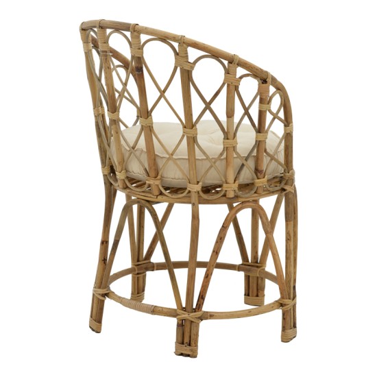 Πολυθρόνα Rostan Inart φυσικό rattan με μαξιλάρι 60x46x80εκ Model: 309-000001