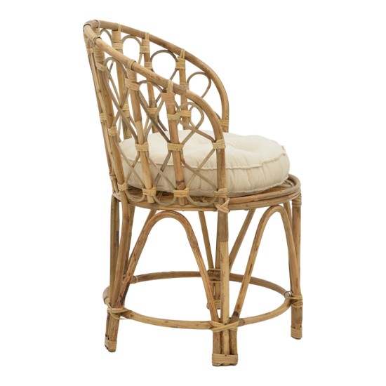 Πολυθρόνα Rostan Inart φυσικό rattan με μαξιλάρι 60x46x80εκ Model: 309-000001