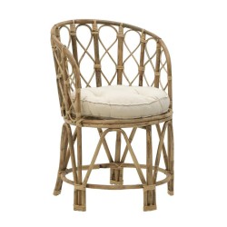 Πολυθρόνα Rostan Inart φυσικό rattan με μαξιλάρι 60x46x80εκ Model: 309-000001