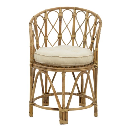 Πολυθρόνα Rostan Inart φυσικό rattan με μαξιλάρι 60x46x80εκ Model: 309-000001