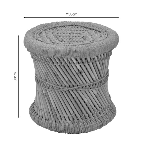 Σκαμπό Hole Inart σετ 2 τεμαχίων φυσικό μπαμπού Model: 309-000011