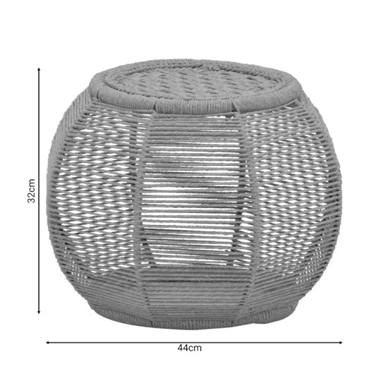 Σκαμπό-Πουφ Wanar Inart φυσικό σχοί- σίδερο Φ44x32εκ Model: 309-000012