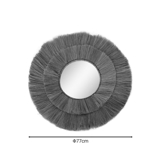 Καθρέπτης Lopo Inart φυσικό ψάθα Φ100x4εκ Model: 309-000015